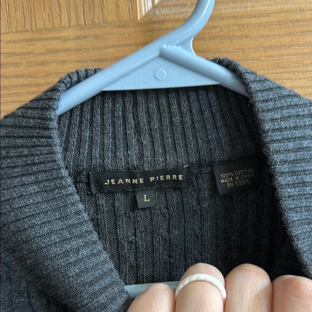 Black Ribbed Knit Sweater - Picture 2 of 3